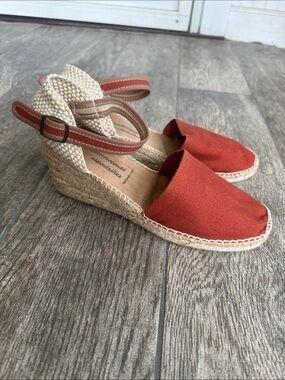 Ramoneiras Handmade in Spain Canvas Wedge Espadrilles Burnt Orange Size 37